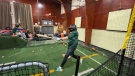 The facility is equipped with a batting cage, turf floor and multiple pitching mounds. Ottawa, Ont. Mar. 1, 2020. (Tyler Fleming / CTV News Ottawa)