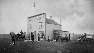 The hit CBS sitcom, 'Big Bang Theory' which aired for 12 years from 2007 to 2019, features a photo of a building known as the home of the Leader Newspaper in Regina, Sask., in its opening sequence. The photo dates back to 1885. (Courtesy: O.B. Buell / Library and Archives Canada)