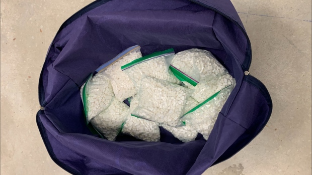 10 large ziplocked bags full of suspected meth seized in Barrie | CTV News