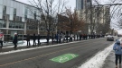 Line-up at mobile vaccine clinic at KPL