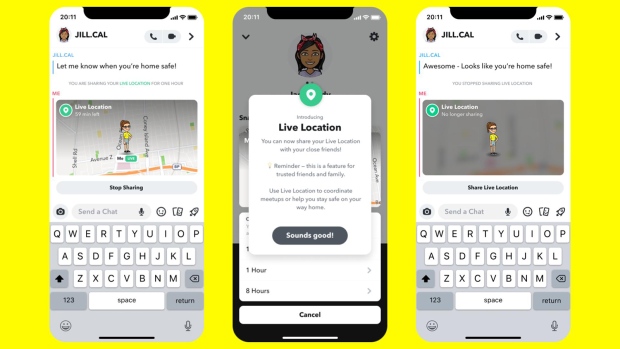 Snapchat lance une fonctionnalité de partage de position en temps réel