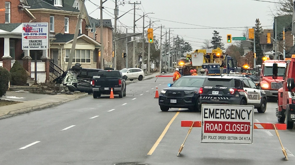 Driver Charged After Vehicle Hits Hydro Pole In Kitchener | CTV News