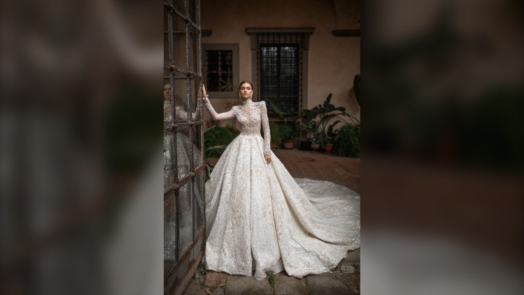 A Ukrainian bridal brand is making wedding gowns and army assault