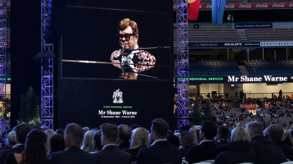 Elton John's Shane Warne memorial performance