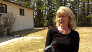 Nicole Dureault-Mohr was left waiting for an ambulance for 45 minutes because of a road closure. May 6, 2022. (Source: Michelle Gerwing/CTV News)