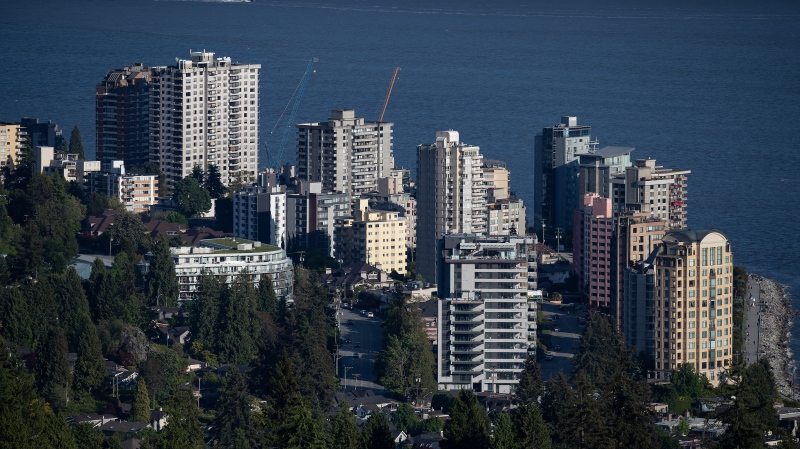 High-rise condos and apartments are seen in West Vancouver, B.C. on May 18, 2020. (THE CANADIAN PRESS/Darryl Dyck)