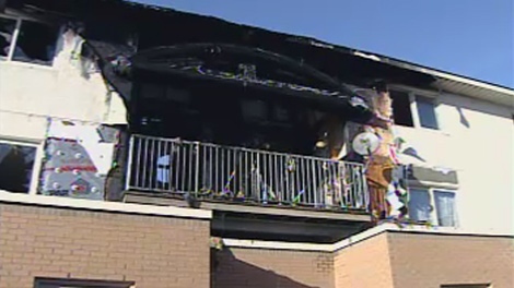 A fire sparked by a cigarette burned through this residence in Sandy Hill, Saturday, Jan. 23, 2010.