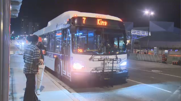 A Grand River Transit bus is seen on April 30, 2023. (Adam Marsh/CTV Kitchener)