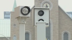 A red light camera at the intersection of Gladstone Avenue and Rochester Street in Ottawa. 