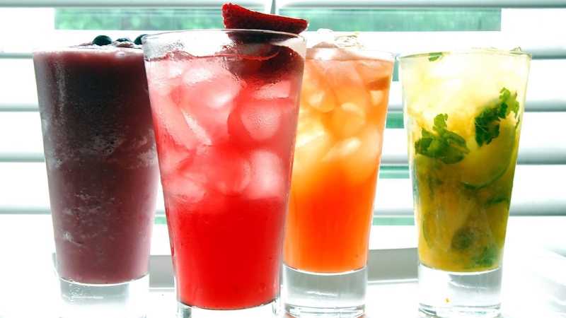 A variety of non-alcoholic drinks are displayed in Hamilton, Ont. on May 16, 2007. THE CANADIAN PRESS/Sheryl Nadler