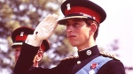 Charles Philip Arthur George was born on Nov. 14, 1948 at Buckingham Palace in London. <br><br>

Prince Charles, the Prince of Wales, in the uniform of the Colonel in Chief of the Royal Regiment of Wales, salutes during the Regiment's Colour presentation, at Cardiff Castle in Wales, June 11, 1969. (AP Photo)