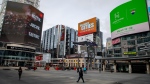 A view of Yonge-Dundas Square in Toronto on Saturday, March 14, 2020. THE CANADIAN PRESS/Carlos Osorio 