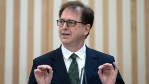 Health Minister Adrian Dix speaks during an announcement at the Royal Inland Hospital in Kamloops, B.C., on Thursday, Feb. 8, 2023. THE CANADIAN PRESS/Marissa Tiel