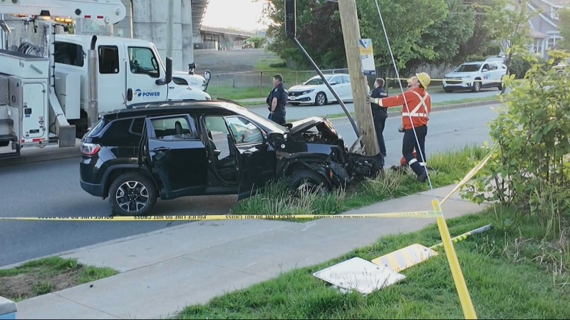 An SUV crash in Dartmouth, N.S., on June 5, 2024.