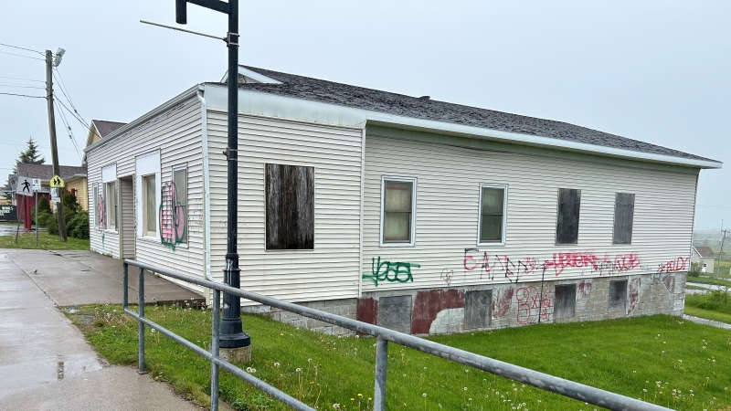 Graffiti on a building in Cape Breton. (Source: Ryan MacDonald/CTV News Atlantic)