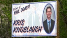 The Town of Imperial put up a 'Home of Kris Knoblauch' sign just days before the head coach led the Edmonton Oilers to a 4-2 series win over Dallas. (CTV News)