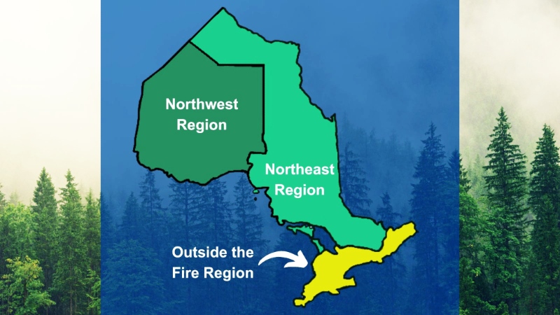 The fire hazard varies from moderate to high across the Northeast Fire Region except for Timmins, Temiskaming Shores, and Cochrane which currently has an extreme fire hazard. (Ontario Forest Fires photo)