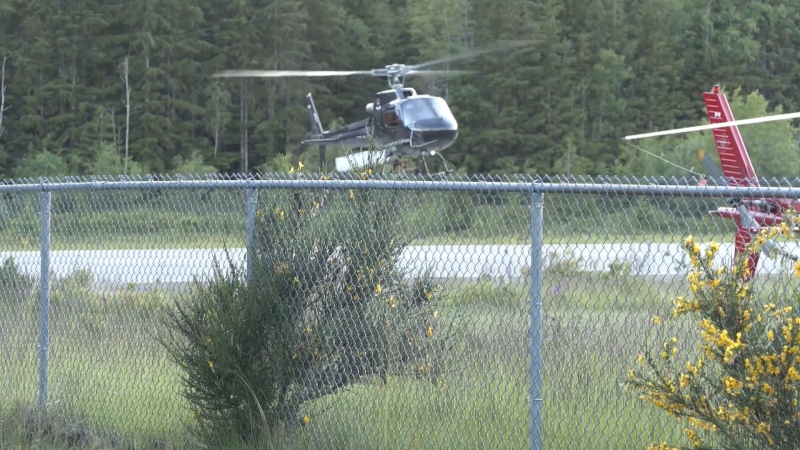 A helicopter was used to look for three missing mountaineers in Squamish on June 5, 2024. 