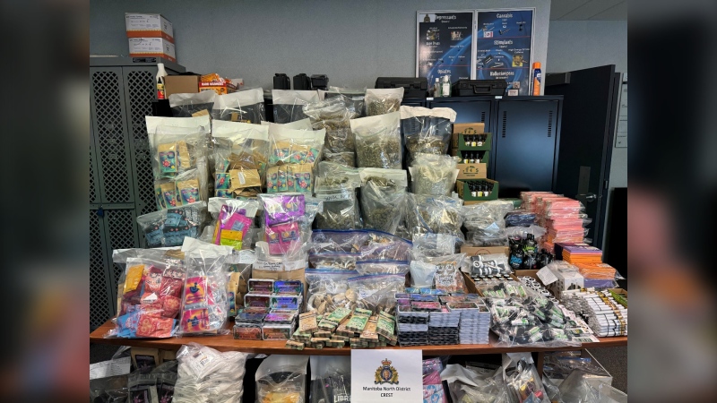 Cannabis products seized from a home in Flin Flon in April 2024. (Manitoba RCMP)