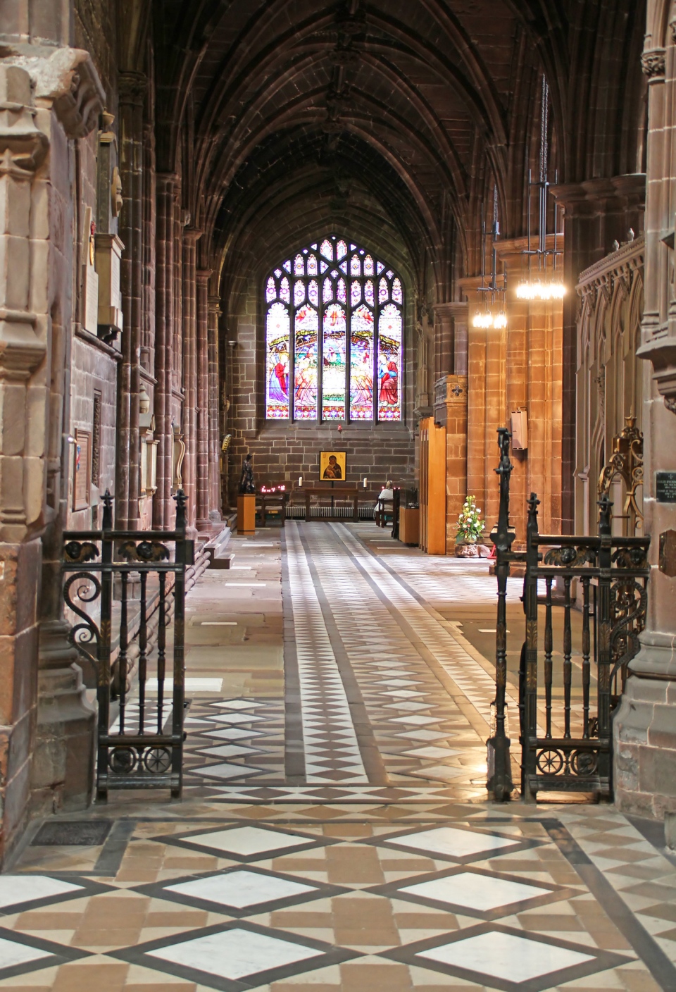Inside Chester Cathedral in the city of Chester