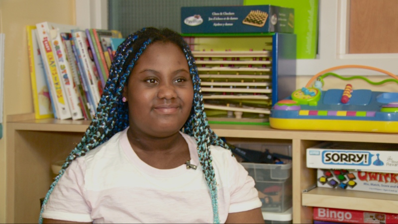Aviyah Simpson, 10, receives regular dialysis treatment at CHEO and gets schooling at her bedside. CHEO has become a home away from home for her. (Kimberley Fowler/CTV News Ottawa)