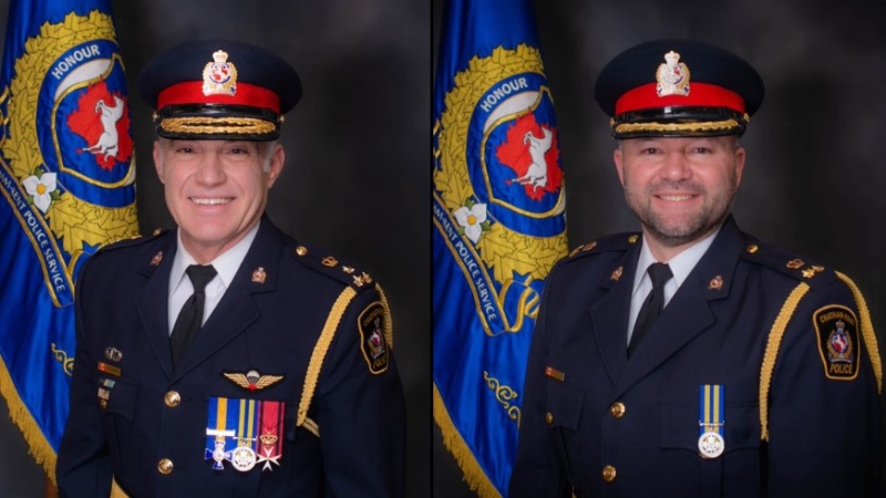 CKPS Chief Gary Conn (left) and Deputy Chief Kirk Earley. (Source: CKPS)