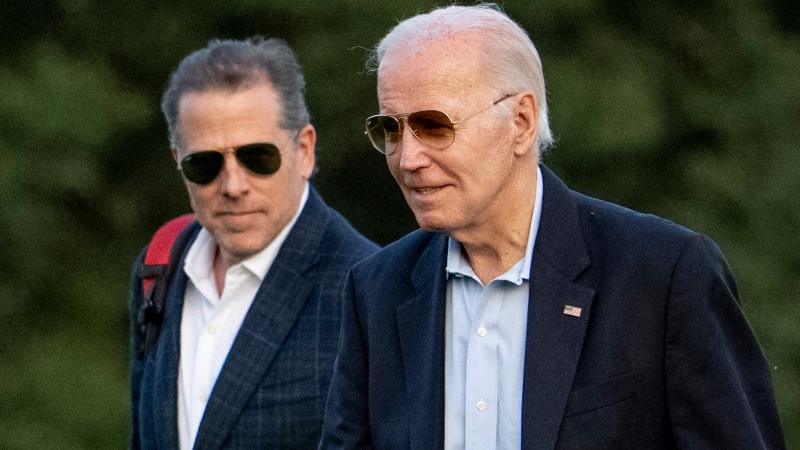 U.S. President Joe Biden, and his son Hunter Biden arrive at Fort McNair, Sunday, June 25, 2023, in Washington. (Andrew Harnik / AP Photo, File)