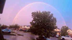 A submitted photo of a rainbow taken in Kitchener on June 5, 2024. (Submitted: Amy Livingston)