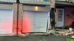 Ottawa Fire Services says there were no injuries reported Thursday afternoon after a car drove into a home in the Hunt Club area. (Ottawa Fire Services/ X)