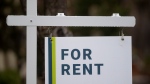 A rental sign is seen outside a building in Ottawa, Thursday, April 30, 2020. (Adrian Wyld/THE CANADIAN PRESS)