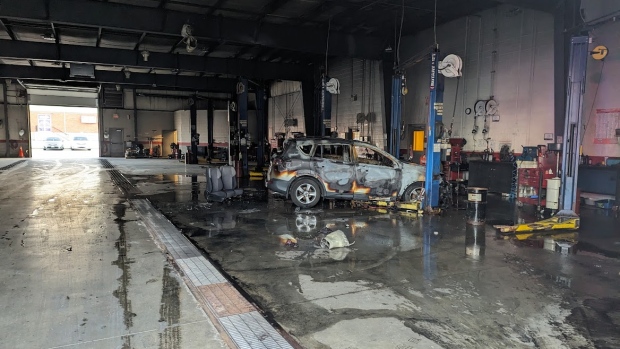 Damage is estimated at $100,000 after a fire at a Toyota dealership in Chatham on June 6, 2024. (Source: Chatham fire)