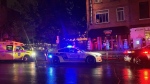 Police are investigating after a man was assaulted on Ateteken Street on June 6, 2024 in Montreal's Village neighbourhood. (Cosmo Santamaria, CTV News)