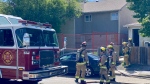 Crews respond to a house fire on the 1100 block of Angus Street on Thursday, June 6. (GarethDillistone/CTVNews) 