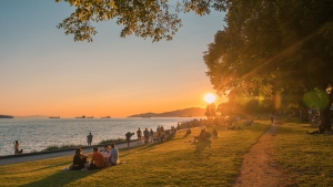 Sunset along Vancouver's seawall is seen in this undated image. (Shutterstock)