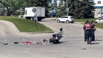 A motorcyclist was seriously hurt in a crash on Friday morning, officials said.