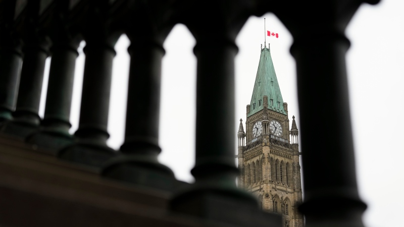 The Peace Tower on Parliament Hill in Ottawa on Monday, March 18, 2024. THE CANADIAN PRESS/Sean Kilpatrick 