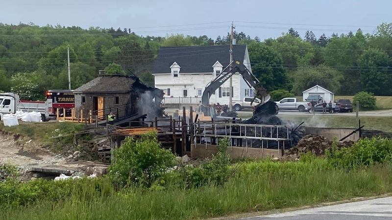 The Bangor Sawmill Museum in Nova Scotia's Digby County was destroyed by fire on June 8, 2024. (Courtesy: Facebook/Félix D Comeau)