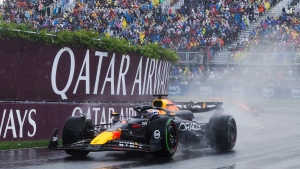 Red Bull Racing driver Max Verstappen, of the Netherlands, drives through the Senna corner at the Canadian Grand Prix in Montreal, Sunday, June 9, 2024. THE CANADIAN PRESS/Ryan Remiorz