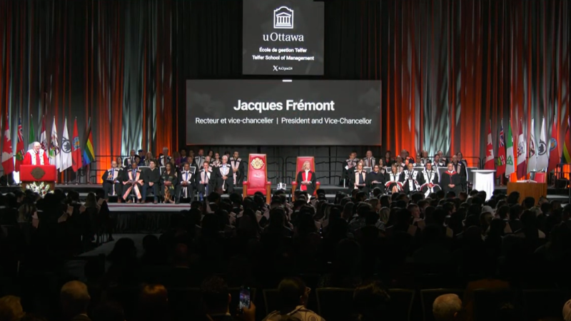 The University of Ottawa held convocation ceremonies at the Shaw Centre over the weekend. (uOttawa/YouTube) 