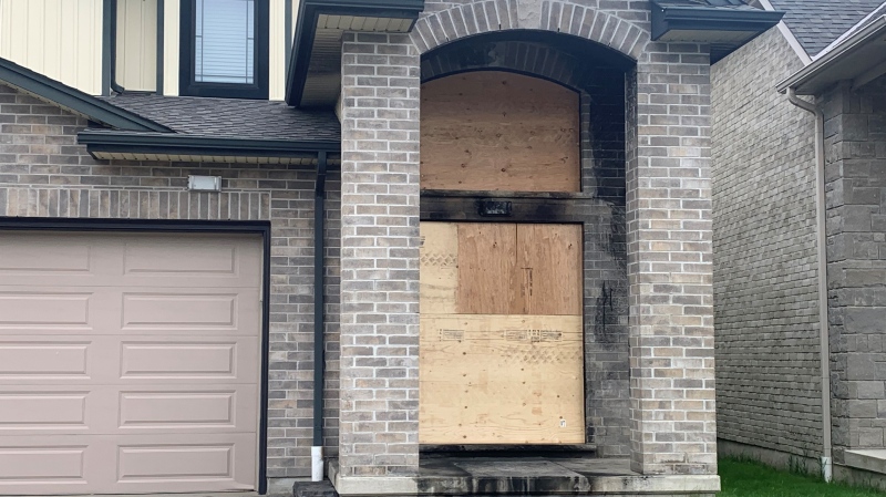 Wateroak Drive home in London, Ont. that was the target of arson on June 8, 2024. (Brent Lale/CTV London)