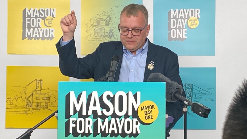 Waye Mason announced his candidacy for Halifax mayor on June 10, 2024. (James Morrison/CTV Atlantic)
