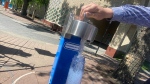 A water bottle filling station in Edmonton on June 10, 2024. (Matt Marshall/CTV News Edmonton)