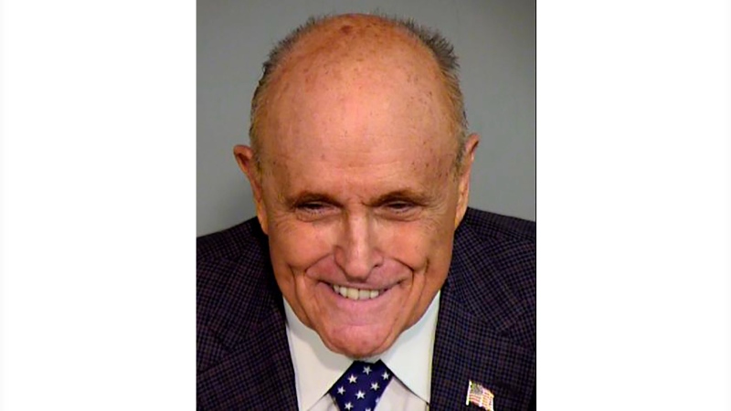 This photo released by the Maricopa County, Ariz., Sheriff's Office on Monday, June 10, 2024, shows former New York City mayor and Donald Trump attorney Rudy Giuliani. (Maricopa County Sheriff's Office via AP)