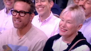 A screen shot from the YouTube Channel for The View shows Ryan Reynolds and his mom , Tammy, in the audience on Monday, June 10, 2024. (Image credit: YouTube @TheView)
