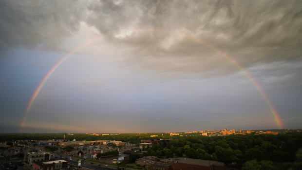A rainbow was seen over London, Ont. on June 5, 2024. (Source: Tony Paul) 