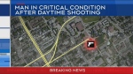 Man in critical condition after daytime shooting