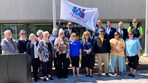 Elder Abuse Awareness Day is Saturday. On Wednesday morning in Sudbury, there was a proclamation recognizing the day and a flag raising at city hall. (Alana Everson/CTV News)