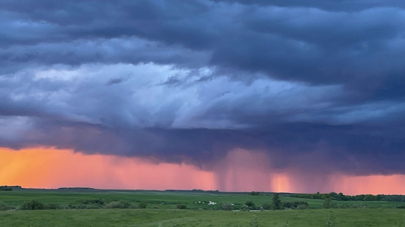 A storm brews north of Douglas, Man. on June 12, 2024. (Nancy Moorehead)