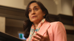 President of the Treasury Board Anita Anand makes an announcement on Parliament Hill in Ottawa, on Thursday, June 13, 2024. THE CANADIAN PRESS/ Patrick Doyle
