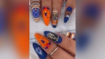 Nail artist Deanna Stelmaschuk painted Oilers themed nails for the 2024 Oilers Stanley Cup Playoffs run. (Credit: Nails by Deanna Stelmaschuk)
